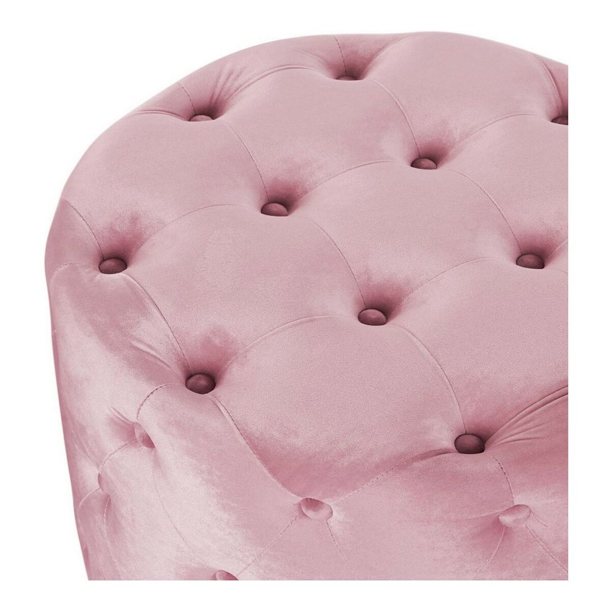 Poggiapiedi DKD Home Decor Rosa Velvet Legno MDF Glam (2 pcs) - Image 3