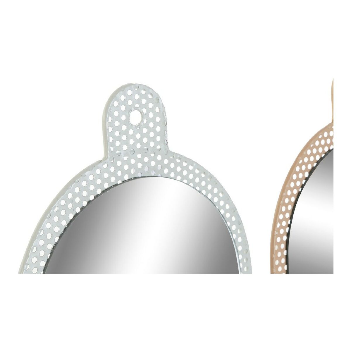 Specchio da parete DKD Home Decor Bianco Rosa 22 x 1,5 x 40 cm (2 Unità)