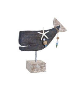 Statua Decorativa DKD Home Decor Azzurro Resina Legno di mango (37 x 11 x 39 cm)