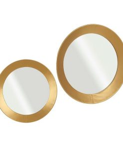 Specchio da parete Gift Decor Dorato 80 x 7,5 x 80 cm Cerchi (80 Pezzi)