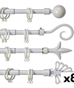 Bastone per Tende Estensibile 170 - 320 cm Bianco Ferro (8 Unità)