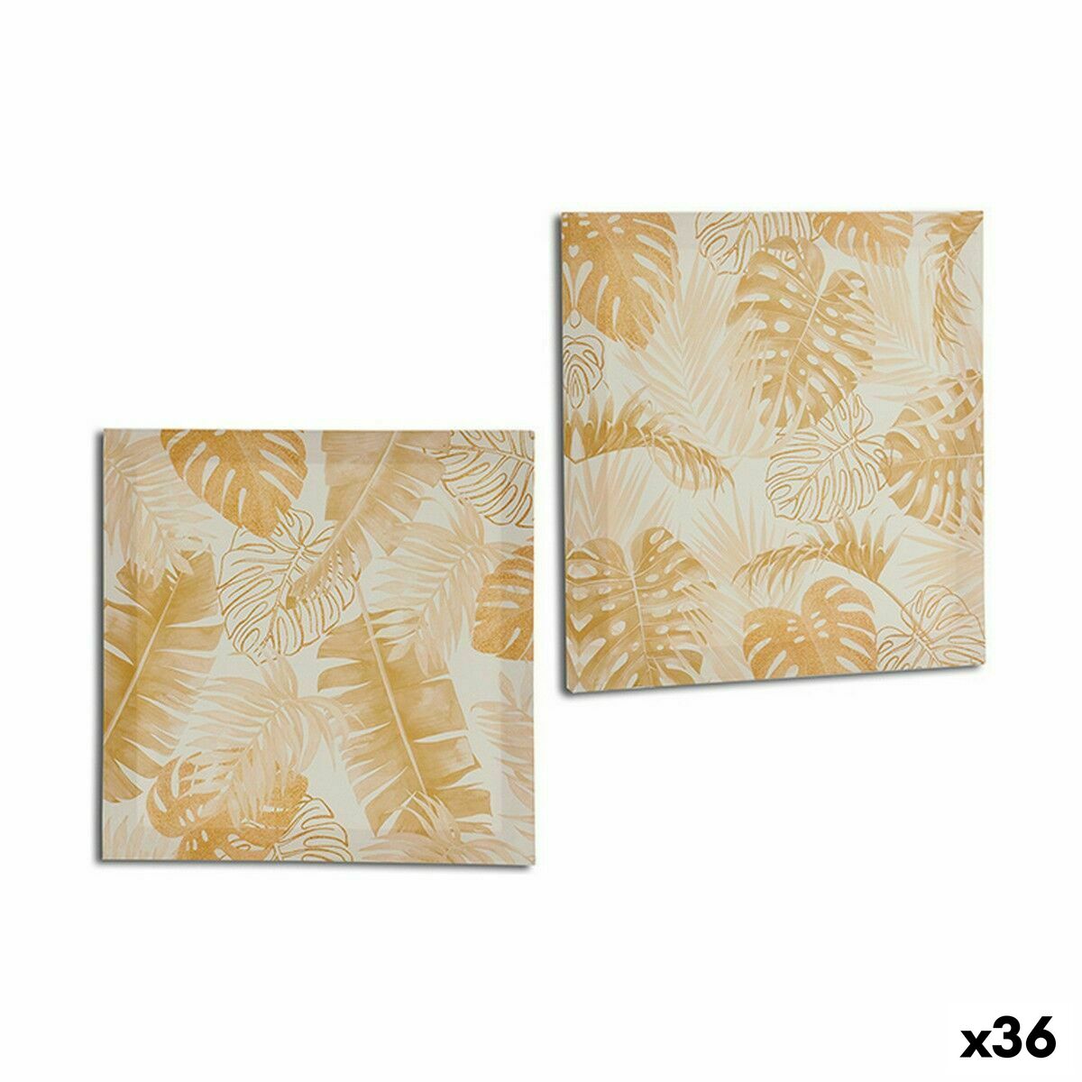 Tela Gift Decor Dorato Foglia della pianta 28 x 28 x 1,5 cm (36 Unità)