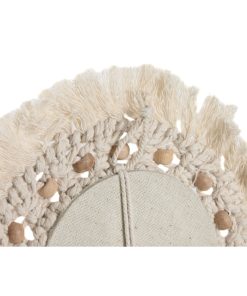 Specchio da parete Home ESPRIT Bianco Boho 20 x 1 x 20 cm (3 Pezzi)
