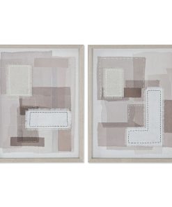 Tela Home ESPRIT Beige Grigio Astratto Moderno 40 x 2,5 x 50 cm (2 Unità)