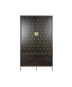 Armadio DKD Home Decor 100 x 40 x 175 cm Nero Metallo Acacia