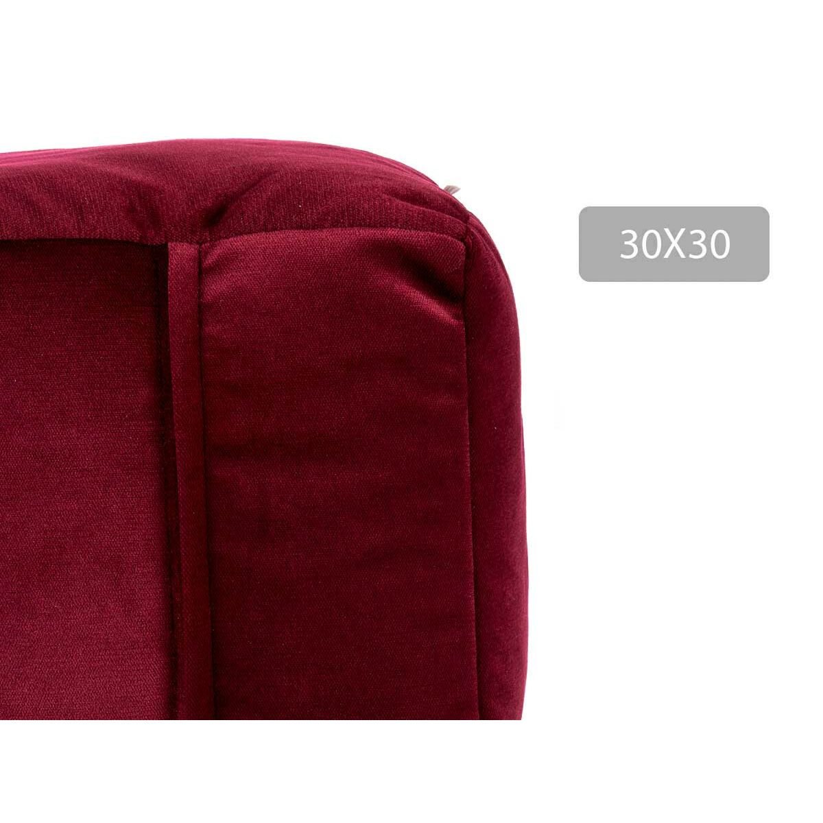 Puff Gift Decor Rosso Granato polistirene Velluto (4 Unità)