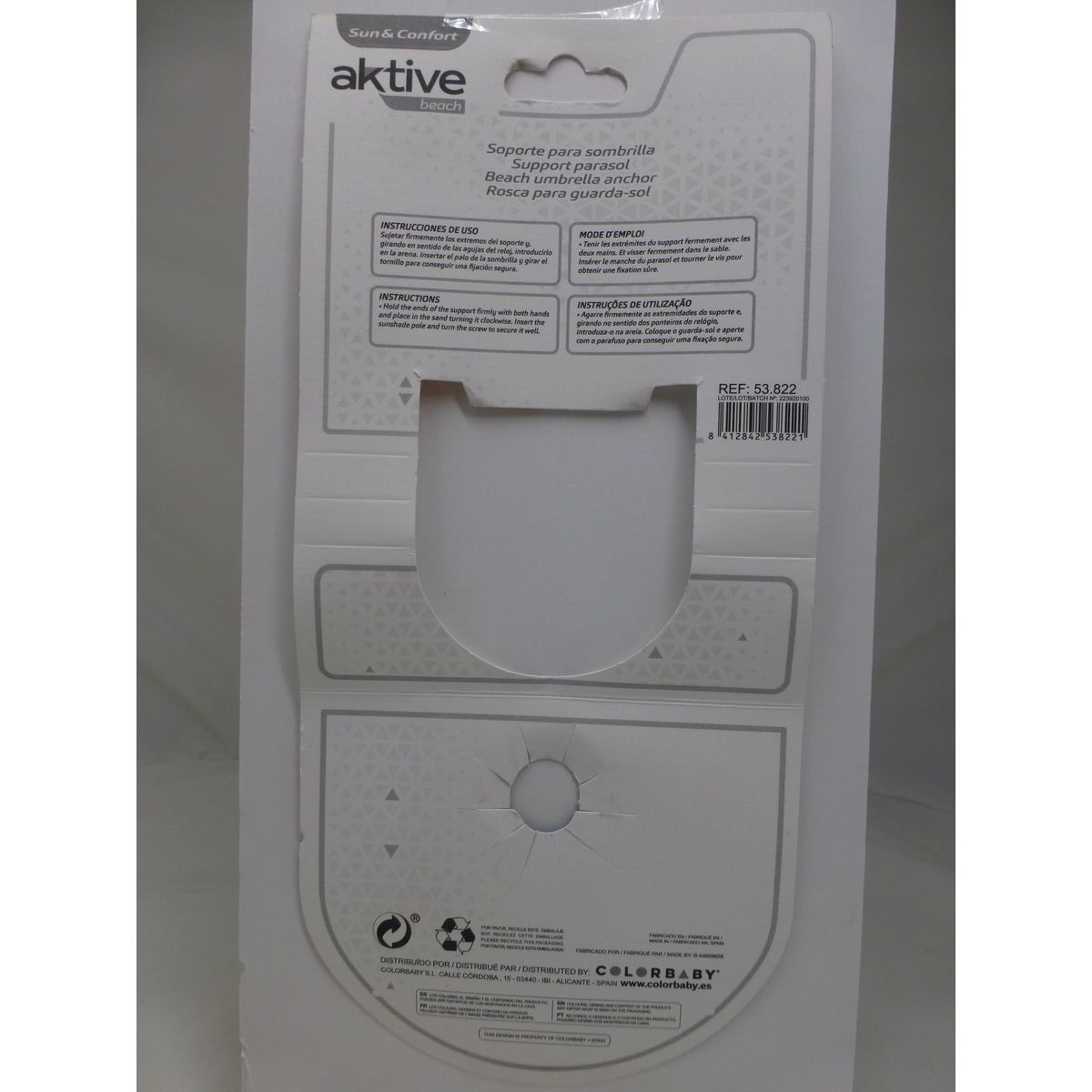 Appendino per ombrellone Aktive Plastica 18,5 x 40,5 x 8 cm (6 Unità)