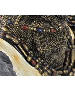 Statua Decorativa DKD Home Decor Nero Beige Coloniale Africana Africano 26 x 20 x 42 cm (2 Unità)