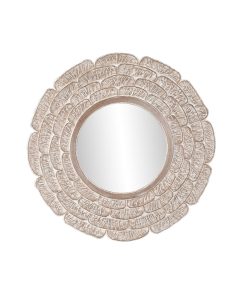 Specchio da parete DKD Home Decor Bianco Naturale Indiano Decapaggio 90 x 1,5 x 90 cm (90 Pezzi)