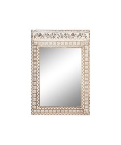 Specchio da parete Home ESPRIT Bianco Naturale Elefante Indiano 83 x 4 x 121 cm
