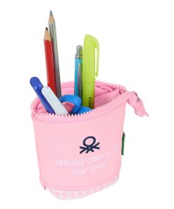 Astuccio Portapenne Benetton Vichy Rosa (8 x 19 x 6 cm)