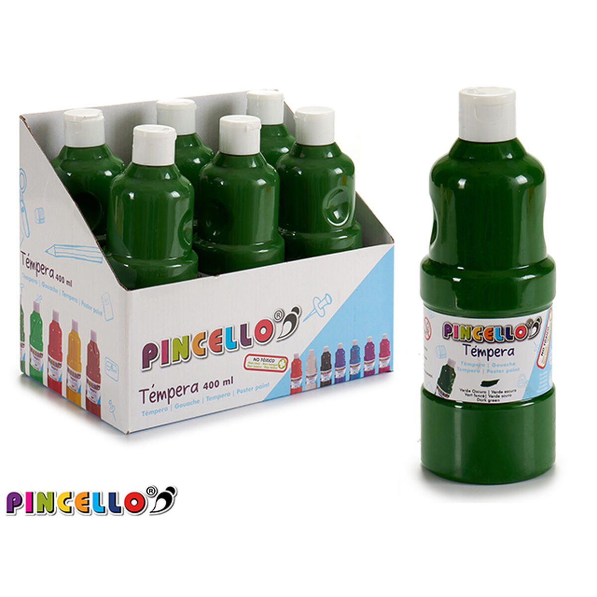 Tempere Pincello Verde scuro 400 ml (6 Unità)