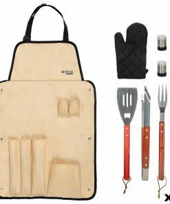 Set Utensili da Barbecue Aktive 7 Pezzi Barbecue Acciaio inossidabile 42 x 67 x 3 cm (4 Unità)