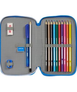 Astuccio Doppio R. C. Deportivo de La Coruña Azzurro 12.5 x 19.5 x 4 cm (28 Pezzi)