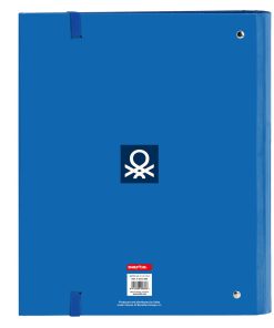 Raccoglitore ad anelli Benetton Deep water Azzurro (27 x 32 x 3.5 cm)