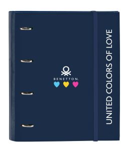 Raccoglitore ad anelli Benetton Love Blu Marino (27 x 32 x 3.5 cm)