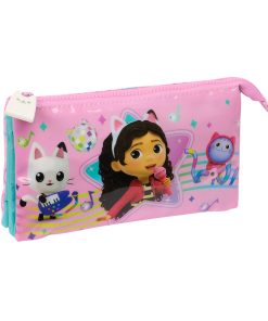 Portaoggetti Triplo Gabby's Dollhouse Party Rosa 22 x 12 x 3 cm