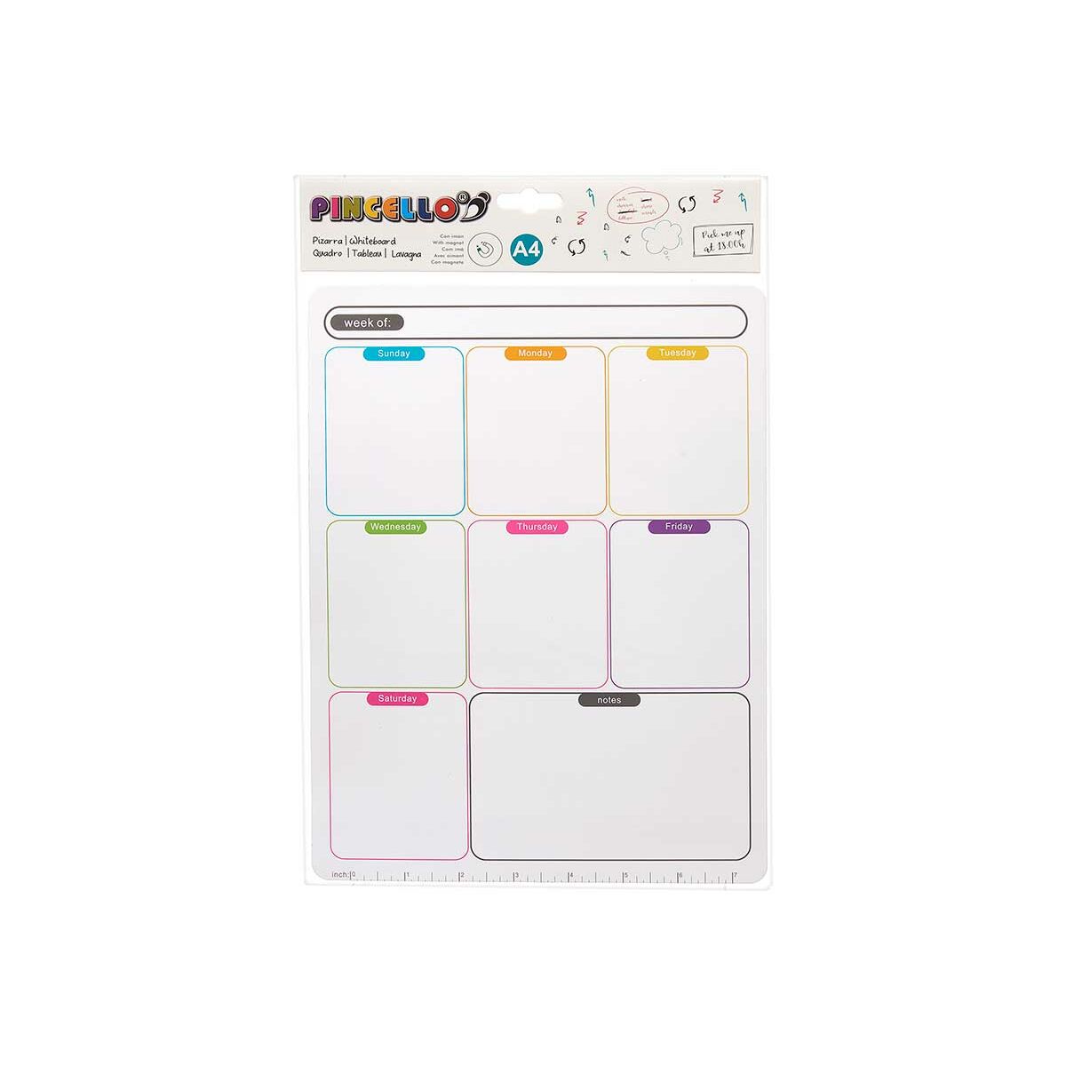 Agenda settimanale Pincello 425 Bianco A4 Calamita (12 Unità)