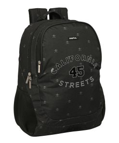 Zaino Scuola Safta California Nero 32 x 44 x 16 cm