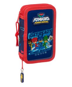 Astuccio Scuola PJ Masks Ready Blu Marino 12.5 x 19.5 x 4 cm 28 Pezzi