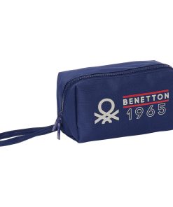 Astuccio Scuola Benetton Varsity Grigio Blu Marino 22 x 10 x 10 cm