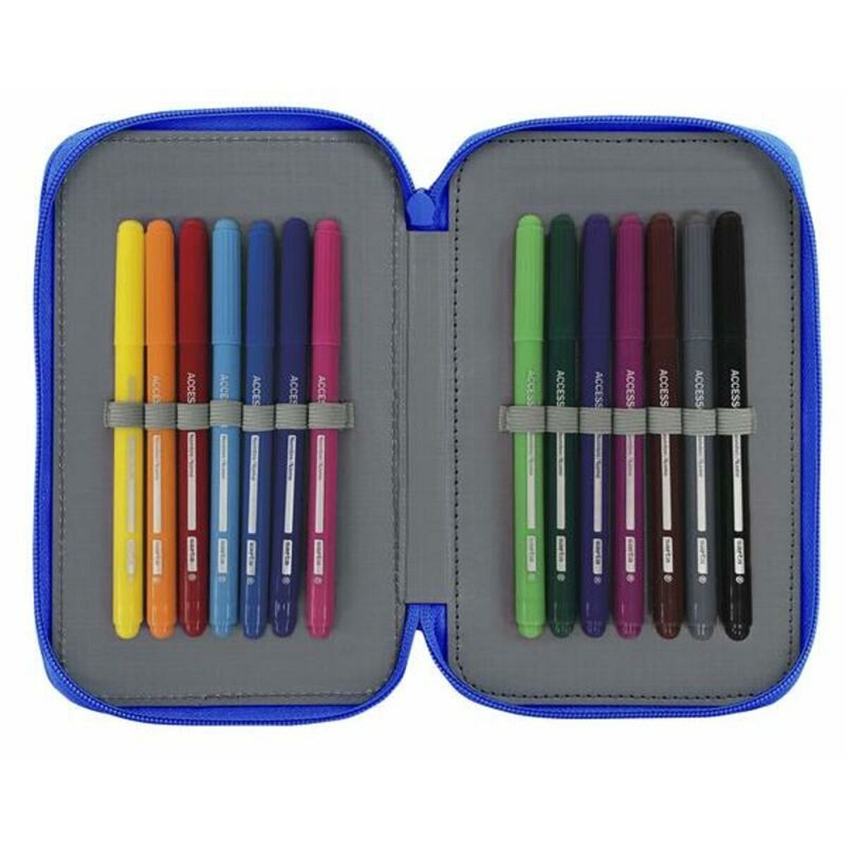 Astuccio Doppio Real Zaragoza Azzurro 12.5 x 19.5 x 4 cm (28 Pezzi)