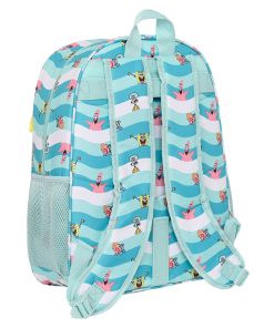 Zaino Scuola Spongebob Stay positive Azzurro Bianco (33 x 42 x 14 cm)
