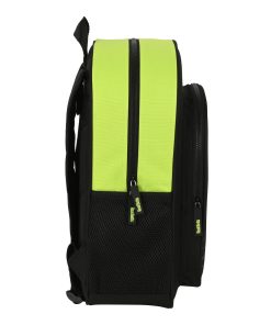 Zaino Scuola Real Betis Balompié 32 x 38 x 12 cm Nero Lime