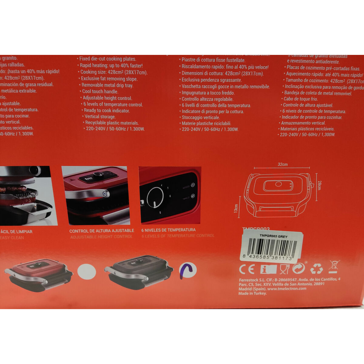 Grill TM Electron Grigio 220-240V