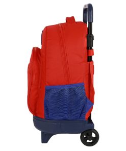 Trolley per la Scuola Atlético Madrid Rosso Blu Marino (33 x 45 x 22 cm)