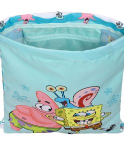 Zainetto con Cordini Spongebob Stay positive Azzurro Bianco 26 x 34 x 1 cm