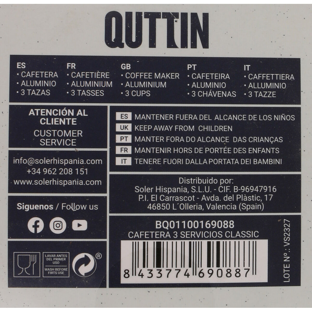 Caffettiera Italiana Quttin 105187 (6 Unità)