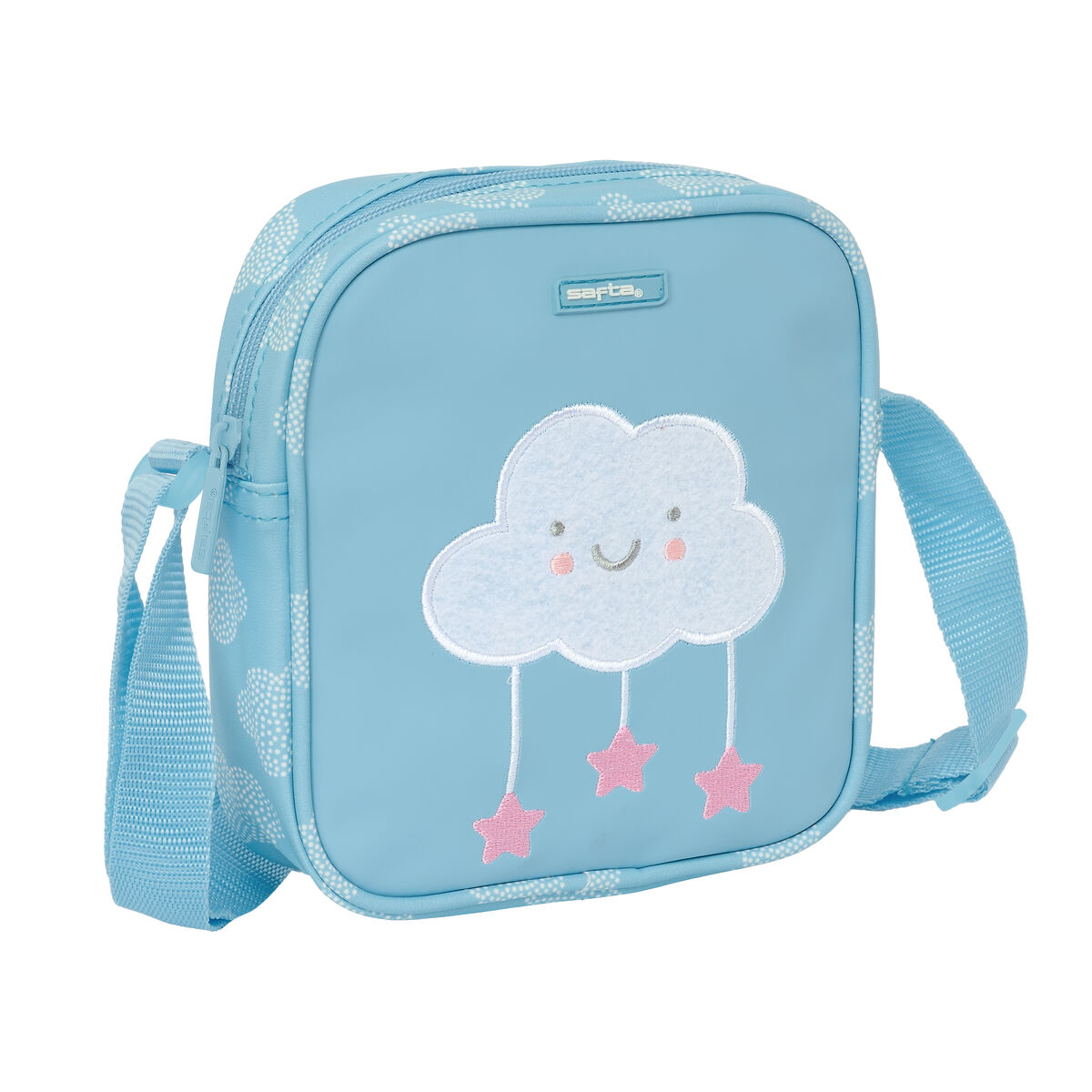 Borsa a Tracolla Safta Nuvole Azzurro 16 x 18 x 4 cm