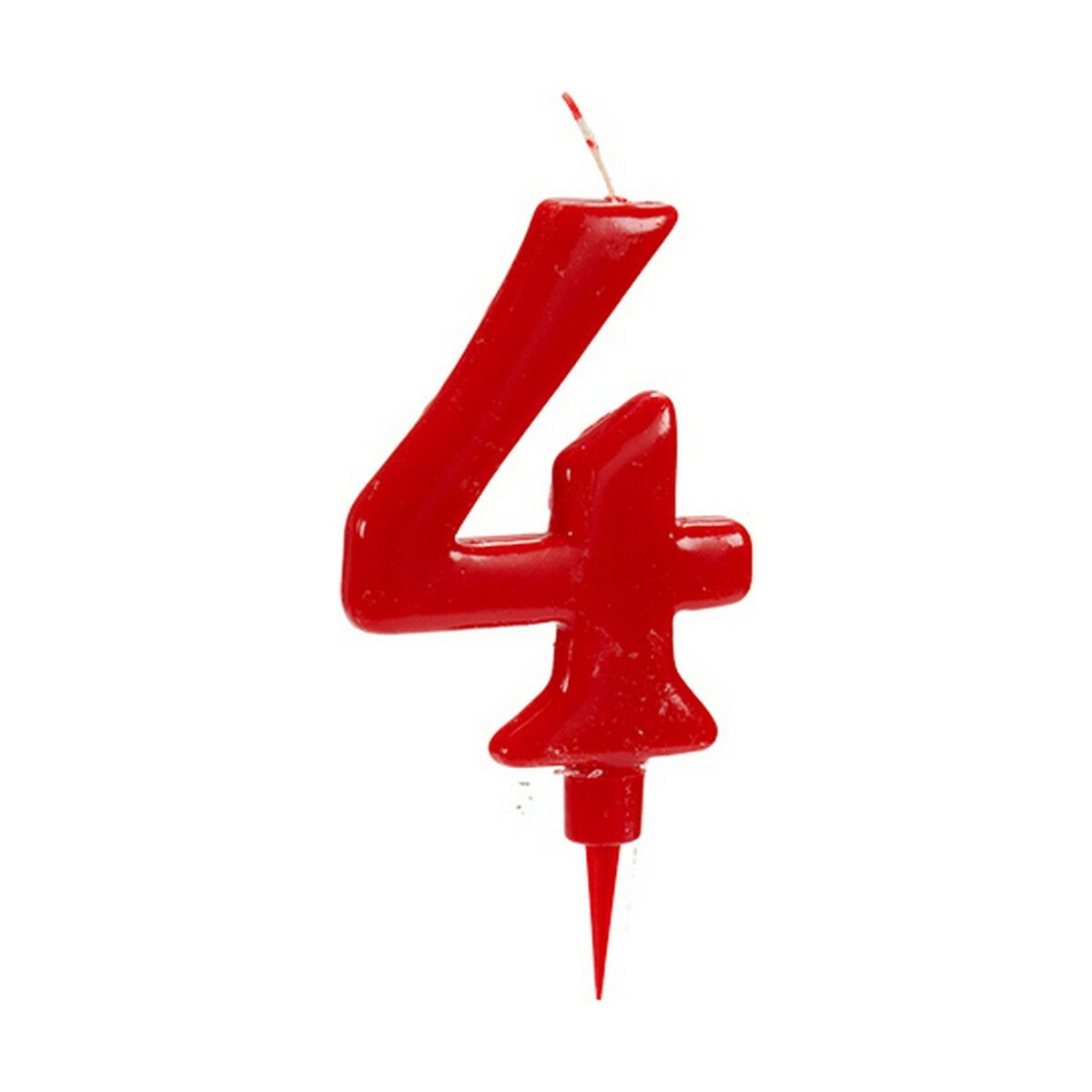 Candela Compleanno Rosso Numeri 4 (12 Unità)
