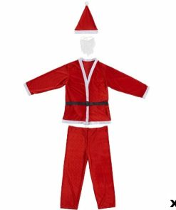 Costume per Adulti Krist+ Bianco Rosso Babbo Natale Taglia unica 34 x 42 x 5 cm 39,5 x 5 x 31 cm (4 Unità)