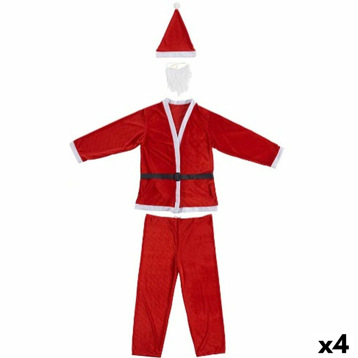 Costume per Adulti Krist+ Bianco Rosso Babbo Natale Taglia unica 34 x 42 x 5 cm 39,5 x 5 x 31 cm (4 Unità)