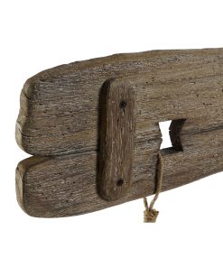 Appendiabiti da parete Home ESPRIT Naturale Metallo Legno di paulownia 99 x 3 x 31 cm