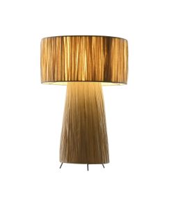 Lampada da tavolo Home ESPRIT Marrone Metallo Rafia 50 W 220 V 27 x 27 x 40 cm