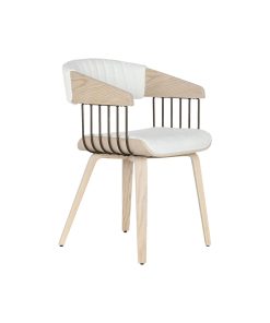 Sedia da Sala da Pranzo Home ESPRIT Bianco Poliestere Legno 51 x 55 x 76,5 cm