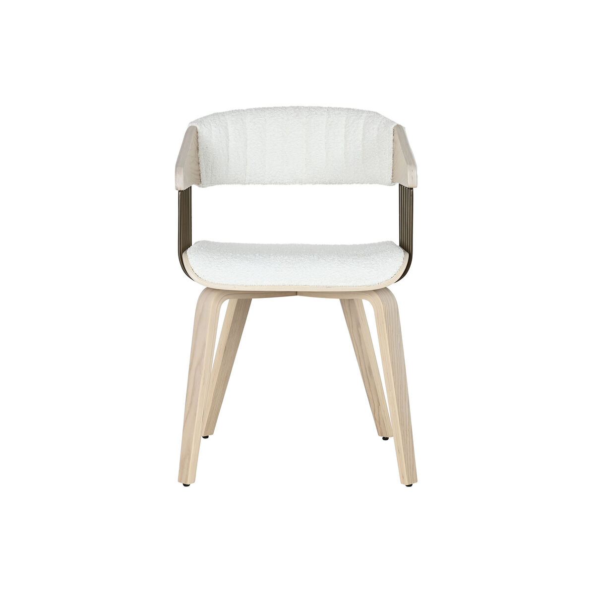 Sedia da Sala da Pranzo Home ESPRIT Bianco Poliestere Legno 51 x 55 x 76,5 cm - Image 6