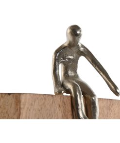 Statua Decorativa Home ESPRIT Marrone Argentato Naturale 15 x 10 x 39 cm