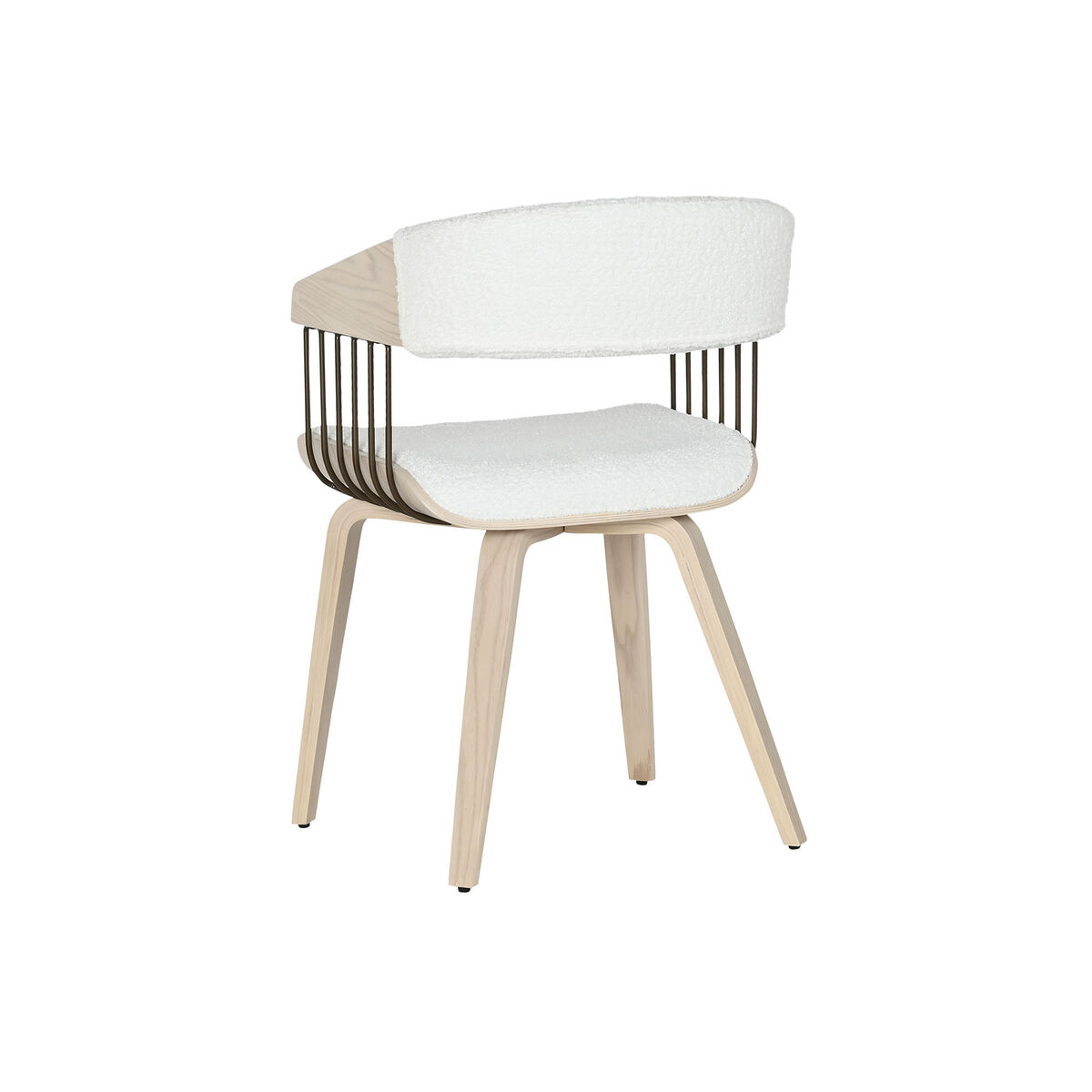 Sedia da Sala da Pranzo Home ESPRIT Bianco Poliestere Legno 51 x 55 x 76,5 cm - Image 2