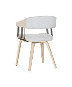 Sedia da Sala da Pranzo Home ESPRIT Grigio Poliestere Legno 51 x 55 x 76,5 cm