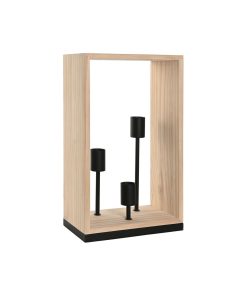 Lampada da tavolo Home ESPRIT Marrone Nero Naturale Legno Ferro Pino 50 W 220 V 30 x 16 x 50 cm