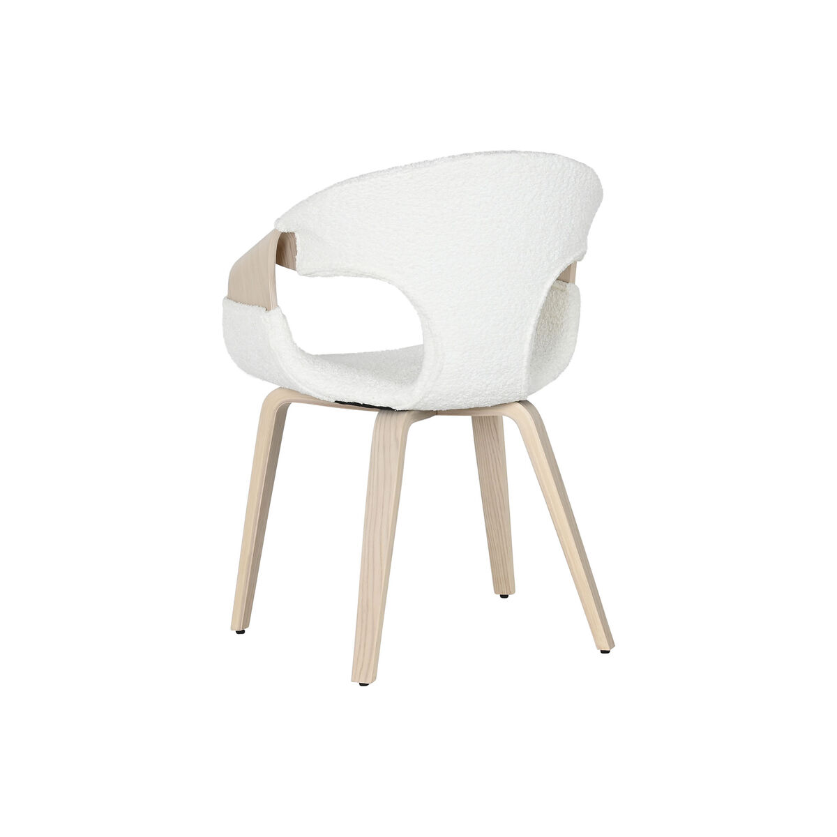 Sedia da Sala da Pranzo Home ESPRIT Bianco Poliestere Legno 55,5 x 67,5 x 80,5 cm - Image 6