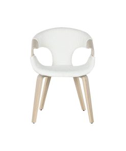 Sedia da Sala da Pranzo Home ESPRIT Bianco Poliestere Legno 55,5 x 67,5 x 80,5 cm