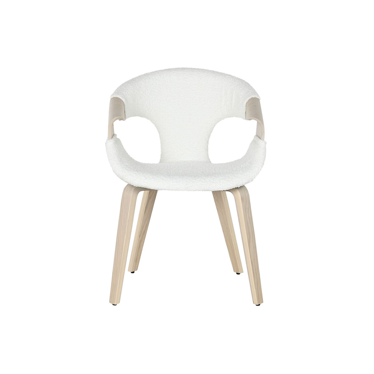 Sedia da Sala da Pranzo Home ESPRIT Bianco Poliestere Legno 55,5 x 67,5 x 80,5 cm