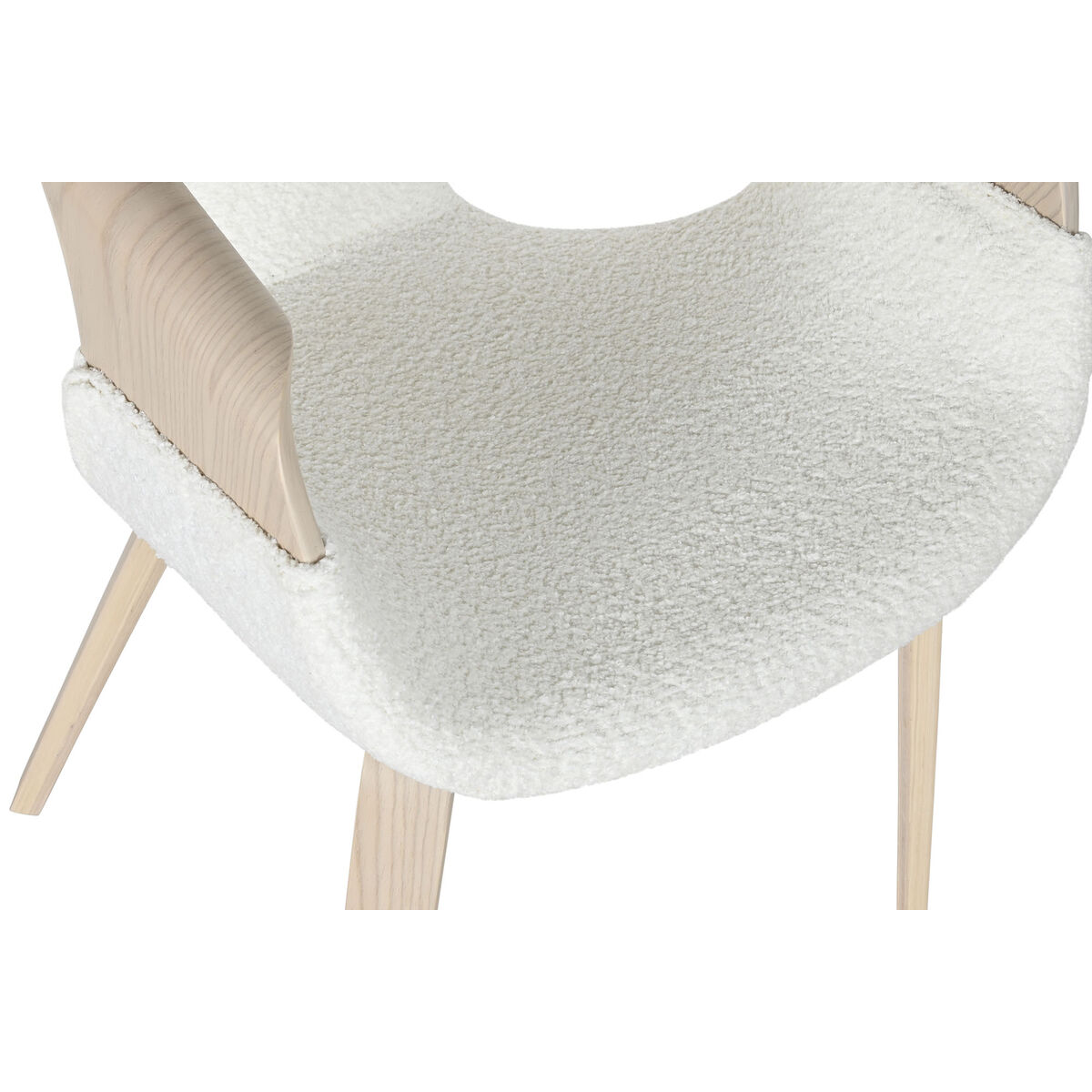 Sedia da Sala da Pranzo Home ESPRIT Bianco Poliestere Legno 55,5 x 67,5 x 80,5 cm - Image 3