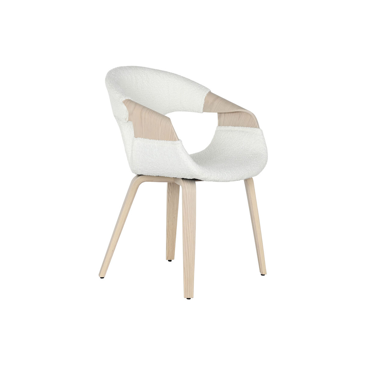 Sedia da Sala da Pranzo Home ESPRIT Bianco Poliestere Legno 55,5 x 67,5 x 80,5 cm - Image 2