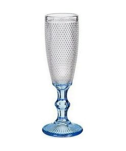 Calice da champagne Vivalto Azzurro Trasparente Vetro 180 ml Punti (6 Unità)
